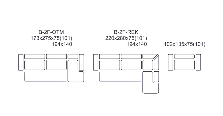 Modern L-alakú kanapé