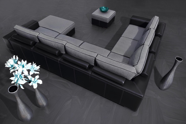 U-alakú kanapé ágyfunkcióval