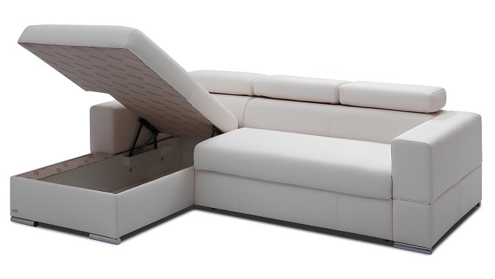 Modern L-alakú kanapé ágyfunkcióval és tárolóhellyel