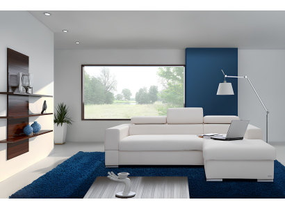 Modern L-alakú kanapé ágyfunkcióval és tárolóhellyel