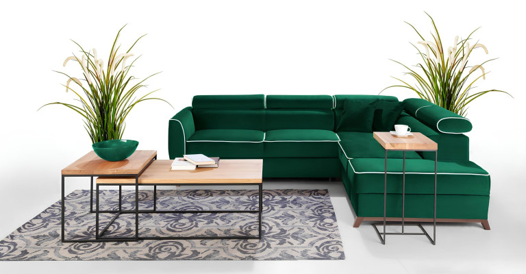 Modern kék sarokkanapé