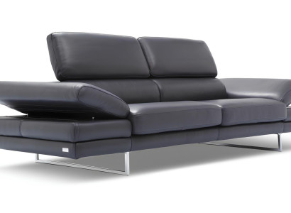 100% olasz bőr, modern dizájnú, 2 személyes kanapé fekete