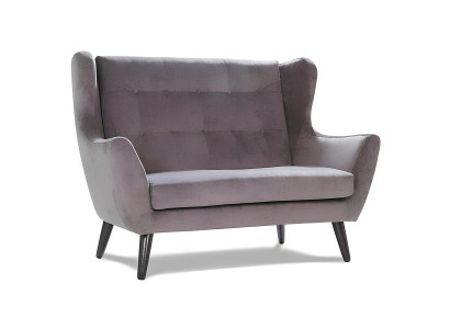 Modern szürke Chesterfield kanapé három személyre