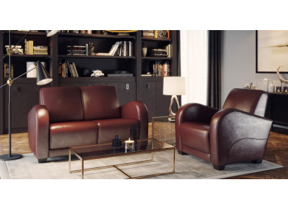 Modern dizájnnal rendelkező szék 100% olasz barna bőrből a nappaliba