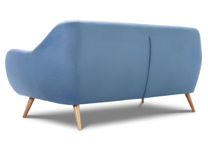 Modern kétszemélyes Chesterfield kanapé kék szövetből