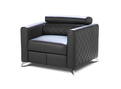 Relex designer upholstered armchair made of 100% Italian leather lounge 1 seat