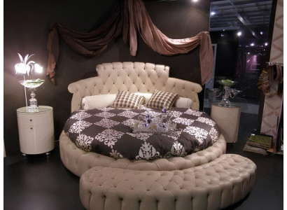 Rundes Bett Rund Design Betten Leder Doppel Hotel Luxus Gestell