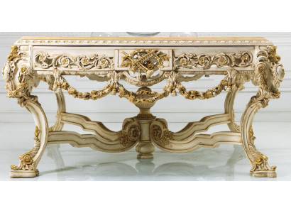 Antik stílusú tömörfa étkezőasztal