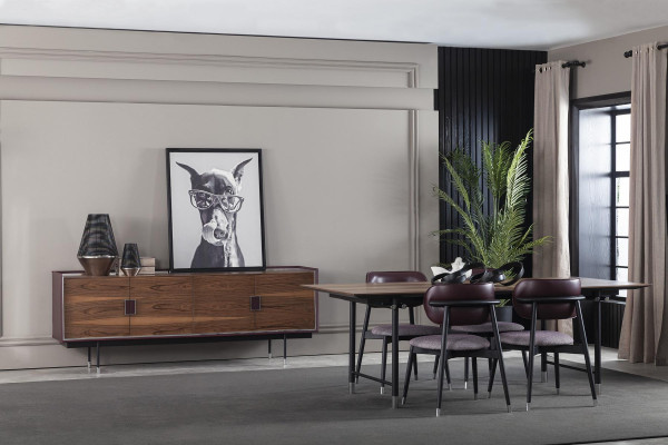 Luxus bevont fotel, loft stílusú szék, szürke, bőr konyhai szék