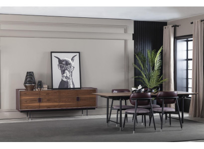 Luxus bevont fotel, loft stílusú szék, szürke, bőr konyhai szék