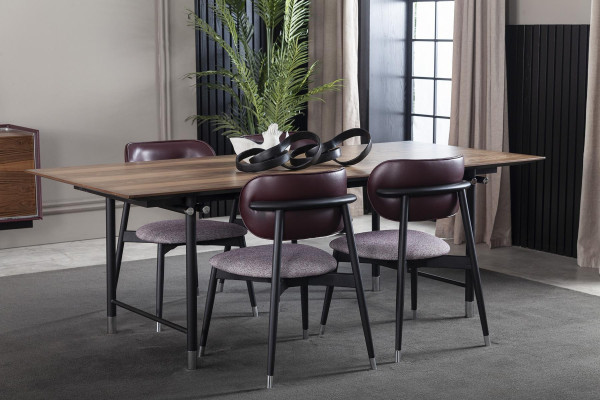 Luxus bevont fotel, loft stílusú szék, szürke, bőr konyhai szék