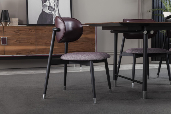 Luxus bevont fotel, loft stílusú szék, szürke, bőr konyhai szék