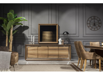 Luxus fali tükör modern barna kerettel