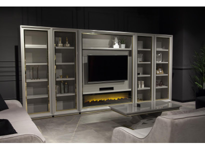 XXL fali szekrény a nappali kandalló tervezéséhez