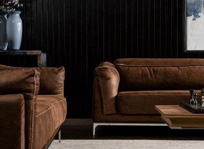 3 üléses kanapé puha barna bársonyból