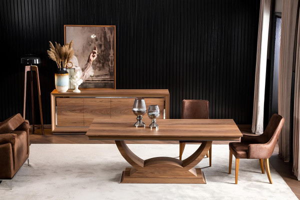 Elegáns étkezőasztal lábakkal