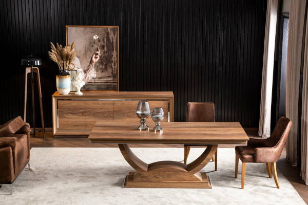 Elegáns és kárpitozott loft stílusú chaise longue - fekete bőr konyhai szék