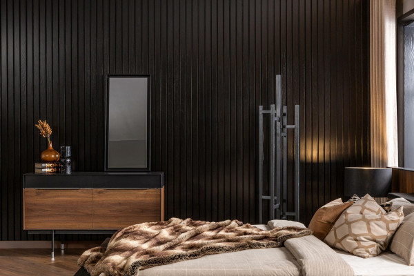 Luxus fali tükör fekete kerettel 100x46