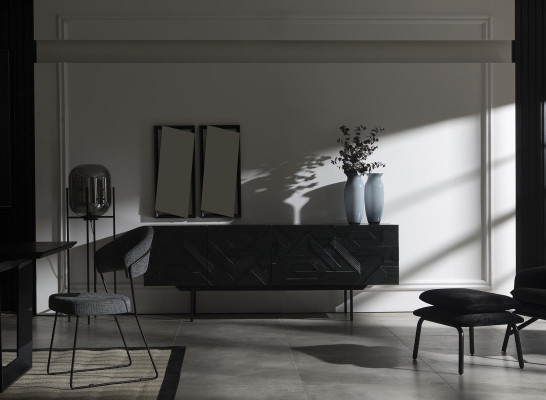 Luxus mobil szekrény Mustat 208 cm tükörrel 2 részben