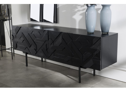 Luxus mobil szekrény Mustat 208 cm tükörrel 2 részben