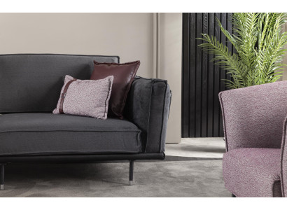 Modern olasz dizájnnal rendelkező 3+1 személyes kanapé szürke