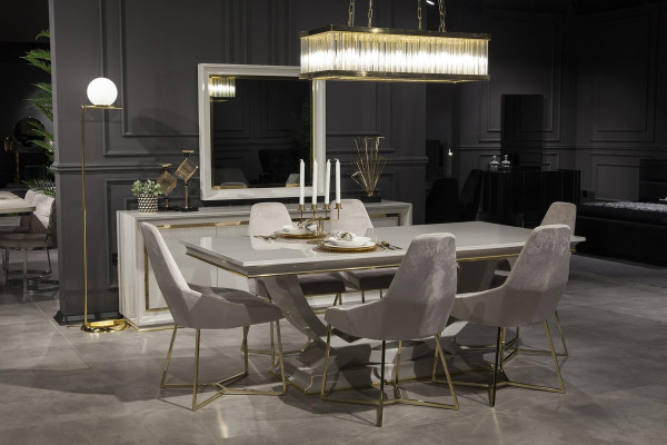 Luxus étkezőbútor szett, asztal 6 székkel