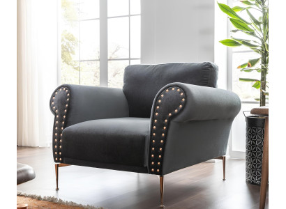 Füles szék, koktél szék, modern dizájn, kék, szövet