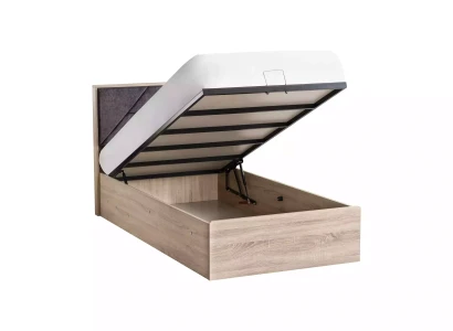 Barnes tárolós ágy, fa szerkezet, szürke, gyerekszobákhoz