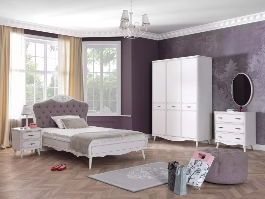 Chesterfield összeszerelés 5 darabos fiataloknak 120 cm Szürke szövet