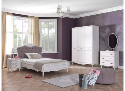 Chesterfield összeszerelés 5 darabos fiataloknak 120 cm Szürke szövet