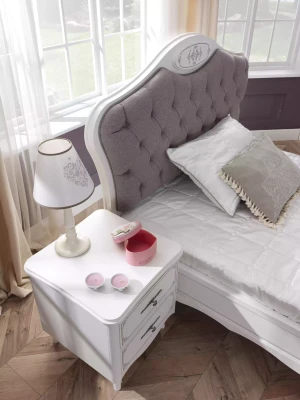 Gyermekágy Chesterfield 100 cm szürke szövetből 5 darabban