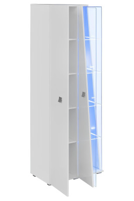 Fehér luxus szekrény 2x vitrinnel modern nappaliba