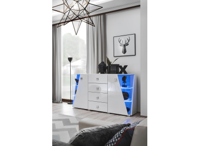 Elegáns fehér szekrény modern és luxus belső térhez