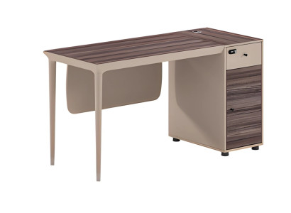 Modern bézs-barna fa íróasztal elegáns fiókokkal