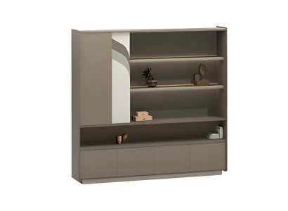 Modern fa íróasztali szekrény polcokkal és fiókokkal