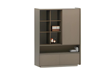 Modern fa íróasztali szekrény polcokkal és fiókokkal dokumentumokhoz