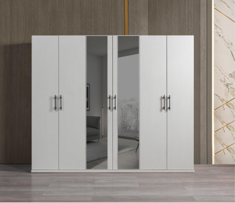 Modern fehér tárolószekrény 254 cm