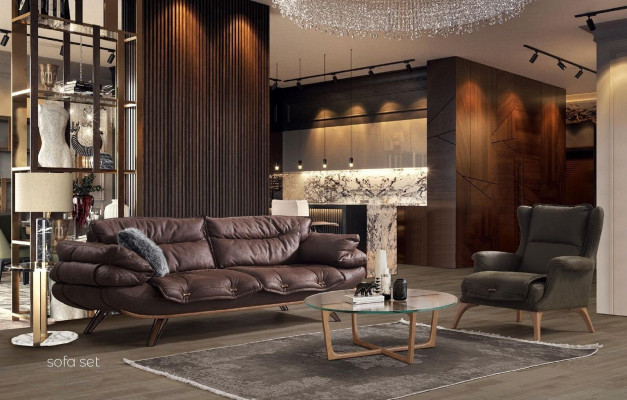Multifunktions Couch Dreisitzer Sofa Couchen Möbel Sofas Braun Weich gepolstert