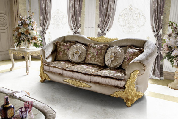 Sofa Couch Textil Sofa 3 Sitzer Textil Dreisitzer Design Polster Luxus Sitz Neu