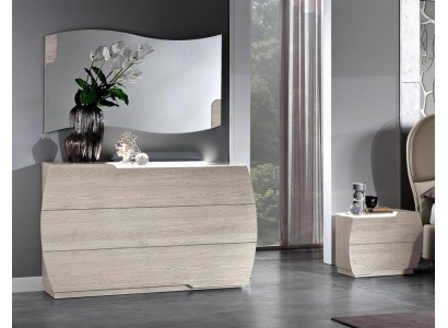 Garnitur Gruppe Holz Schlafzimmer Design Schrank Set Kommode Spiegel Kommoden