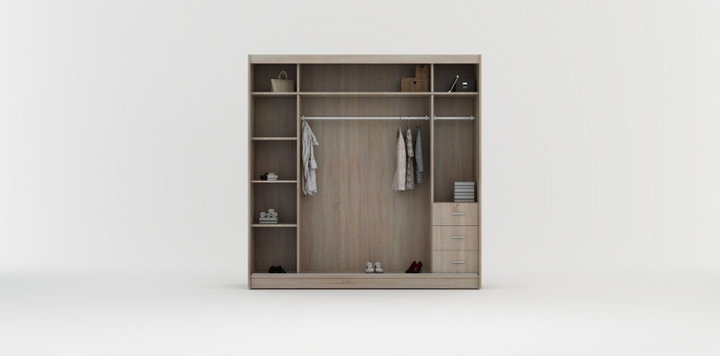 Schrank Holz Garderobe Schlafzimmer Klassischer Modern Stil Kleiderschrank