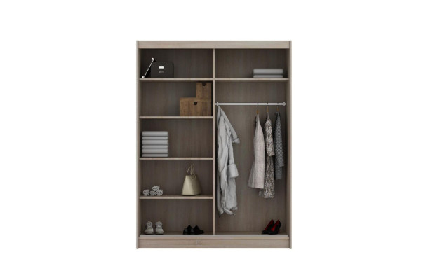 Schrank Kleiderschrank Hochschrank Modern Beige Holz Schränke Schlafzimmer Neu