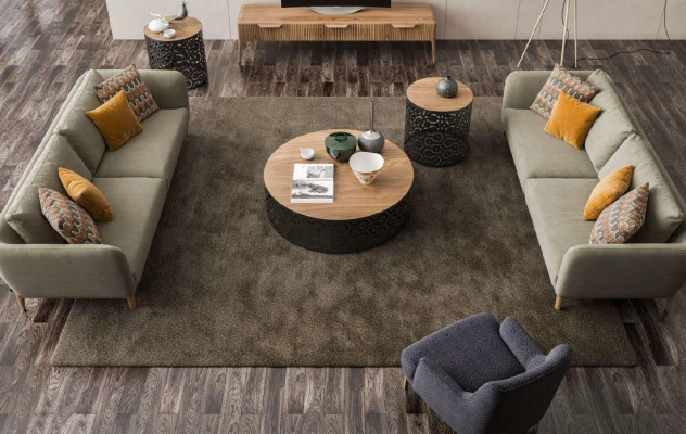 Olivengrüner Dreisitzer Moderne Wohnzimmercouch Sitzmöbel Couch Sofa