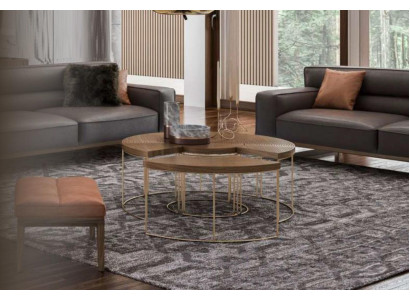 Moderner Runder Couchtisch Luxus Abstelltische Holzmöbel Wohnzimmertisch