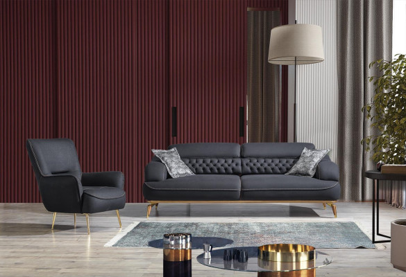 Design Textil Sessel Wohnzimmer Lounge Luxus Stuhl Design Möbel Schwarz