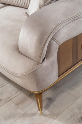 Sofagarnitur Garnitur Sofas Sessel Dreisitzer 331 Sitzer Textil Blau