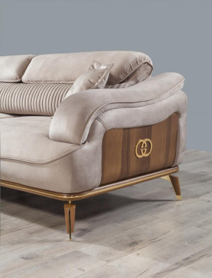 Sofagarnitur Garnitur Sofas Sessel Dreisitzer 331 Sitzer Textil Blau