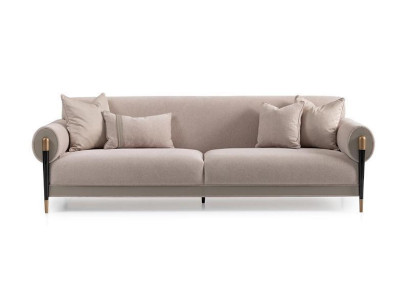 Stoffsofa Dreisitzer Sofa 3 Sitzer Polstersofa Modern Design Beige Neu