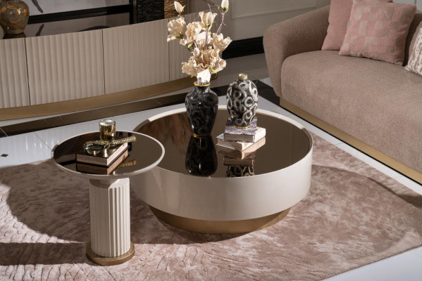 Komplette Couchtisch Beistelltisch Sofatisch Kaffeetisch Beige Luxus