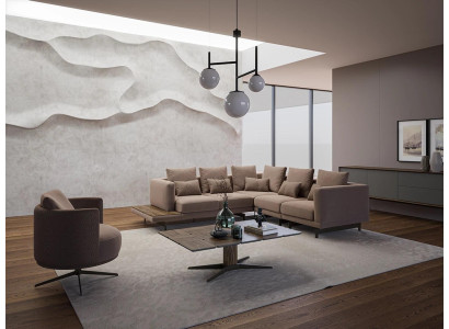 Designer Garnitur Wohnzimmer Set Sofa Couch L-Form mit Couchtisch Einrichtung